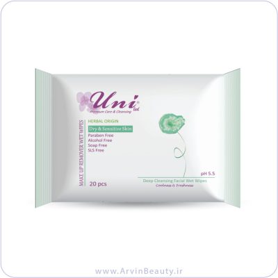 دستمال مرطوب پاک کننده آرایش ویژه پوست خشک و حساس